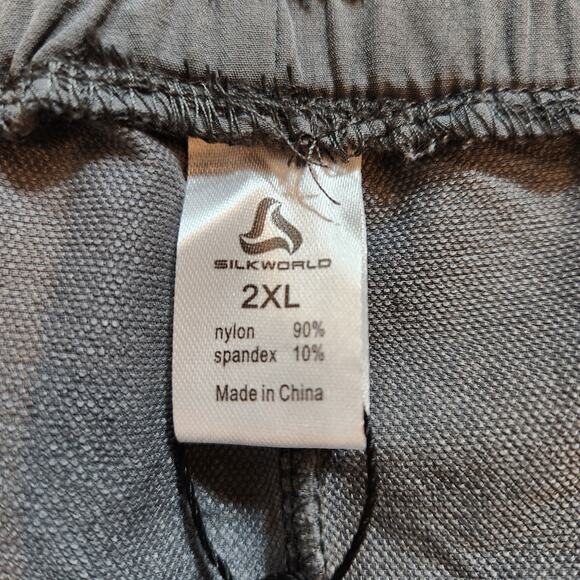 SILKWORLD Gray Black Nylon Activewear Athletic Lightweight Jogger Women 2 XL NEW - Picture 4 of 7